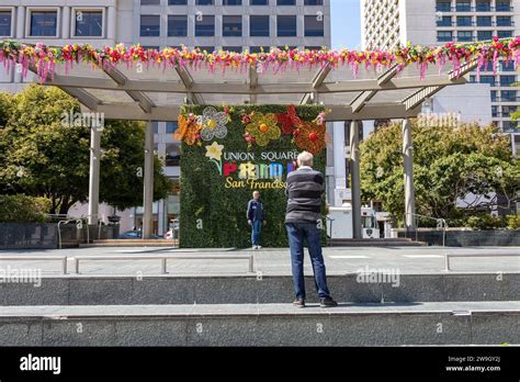 People Pose For Photographs At The San Francisco Pride Stage In Union