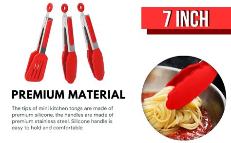 Pharamat Mini Silicone Serving Tongs Set Of 3 Small