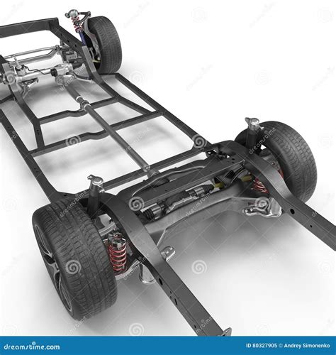 Car Chassis On White 3d Illustration Stock Illustration Illustration Of Frame Industrial