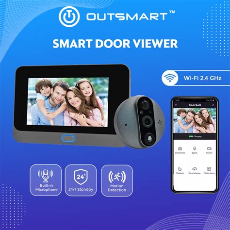 Outsmart Smart Door Viewer Peephole Wifi Free Gb Smart Doorbell