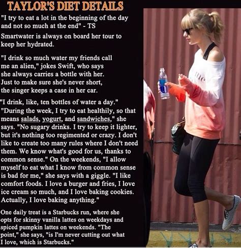 taylor's diet details from her workout routine