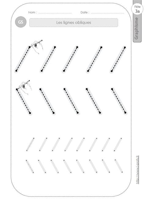 Gs Graphisme Et Ecriture Cursive Fiches Sur Les Lignes Obliques