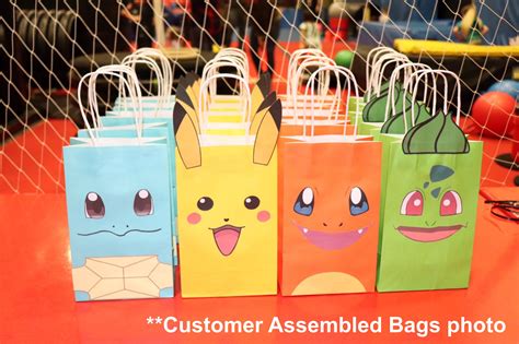 Pokemon Favor Bags Pokemon Party Bags Pokemon Birthday Party Etsy