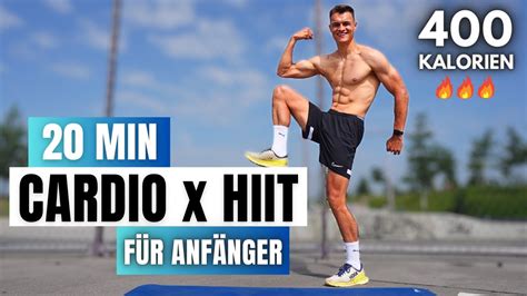 20 Minuten Cardio HIIT Workout für Anfänger ohne Geräte YouTube