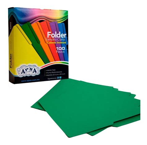 Folder Tama O Carta De Colores Intensos Piezas Apsa Env O Gratis