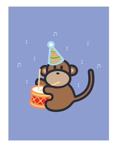 Monkey Birthday Card Happy Birthday Wishes Cards Birthday Wishes