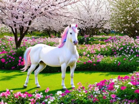 Premium AI Image Unicornsnow White Unicorn With A Pink Mane And Tail