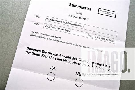 Frankfurt Deu Stimmzettel Zur Abwahl Von