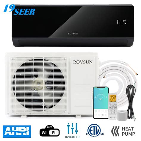 Rovsun 9 000 Btu Wifi Mini Split Ac Heating System 19seer 115v Black