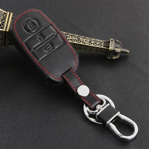 Genuine Leather Car Key Fob Cover Case For Kia Rio K2 Sportage 2017