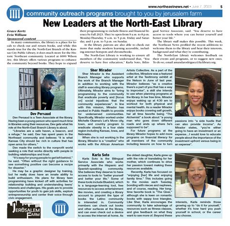 New Leaders at the North-East Library - Northeast News