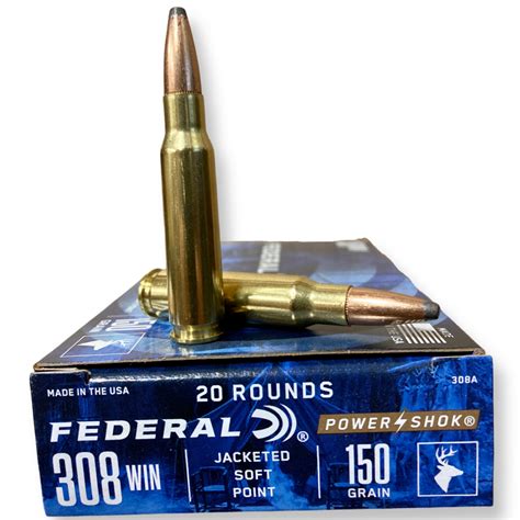 Federal Power Shok 308 Win 150 Gr Sp 20 Round Box