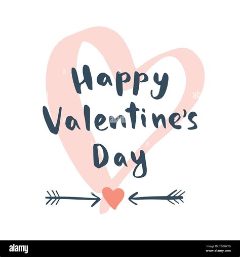 Happy Valentines Day Hand Drawing Vector Lettering Design Vector