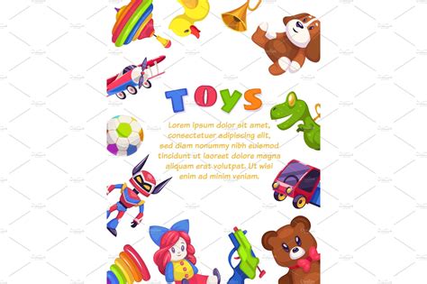 Kids toys poster. Kid toy brochure | Textures ~ Creative Market