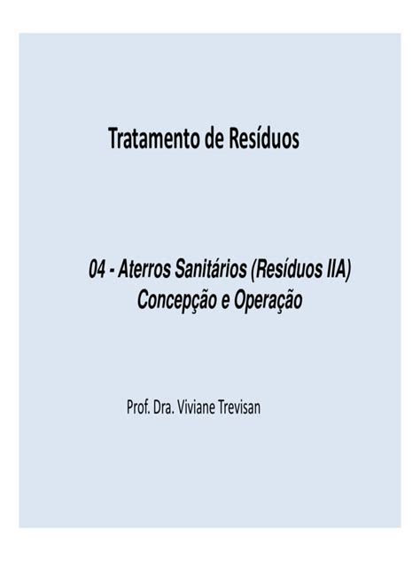 Dimensionamento De Sistemas De Drenagem Para Aterros Sanitários Pdf