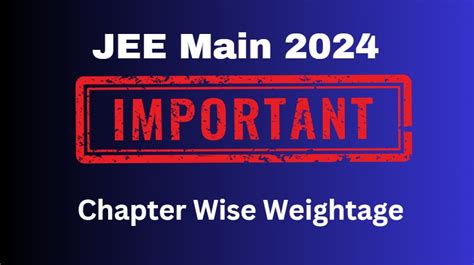 Jee Main Important And Scoring Chapters Subject Wise Weightage