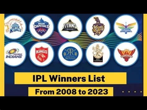 All Ipl Season Winners Ipl Winners List From