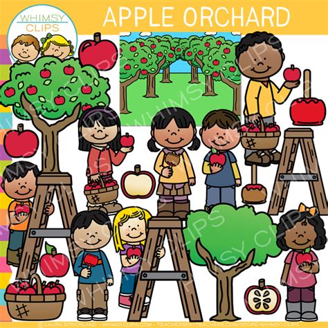 At the Apple Orchard Clip Art , Images & Illustrations | Whimsy Clips