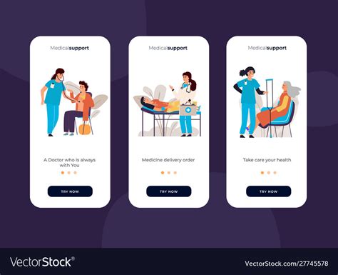 Medical Onboard Screen Mobile App Ui With Blood Vector Image