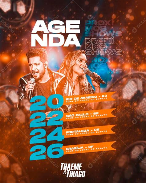 Flyer Agenda Semanal Thaeme E Thiago Social Media Psd Editável Download Designi