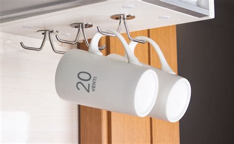 Simpletome Mug Hooks Under Cabinet Coffee Cup Organizer Ceiling Storage