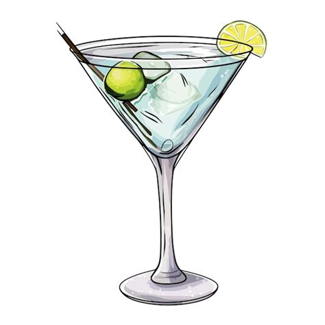 Premium Vector Martini Cocktail Alcoholic Drink Glass Vector