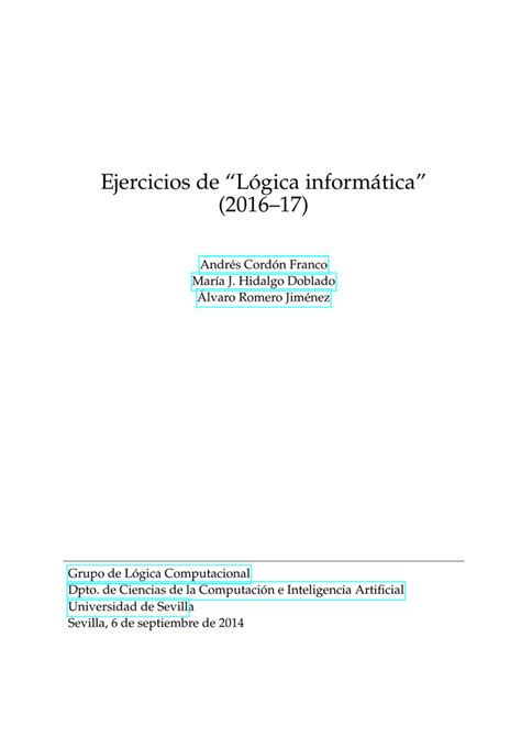 Ejercicios De Lógica Informática” 201617