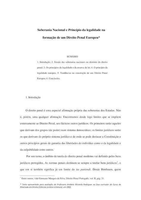 PDF Princípio da legalidade na construção de um Direito Penal