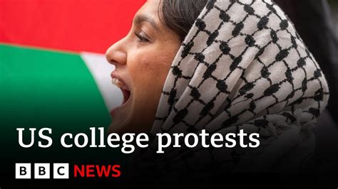 Pro Palestinian Protests Sweep Us College Campuses Bbc News Youtube