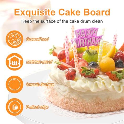 Snapklik 8 Packs Cake Drums Round 12 Inches Cake Drum Boards Cake