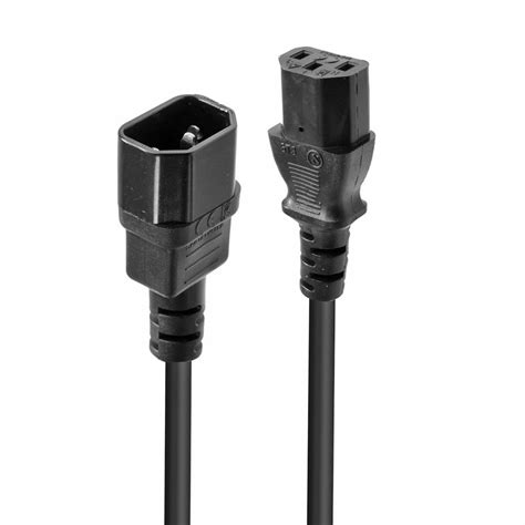 2m Iec Extension Cable Black Cables And Adapters From Lindy Uk