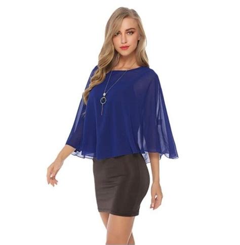 Vrouwen Chiffon Bolero Cape Shawl Bruiloft Jas Sch Grandado