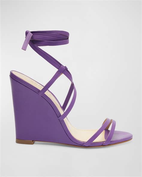 Schutz Deonne Ankle Wrap Wedge Sandal In Hot Pink Modesens