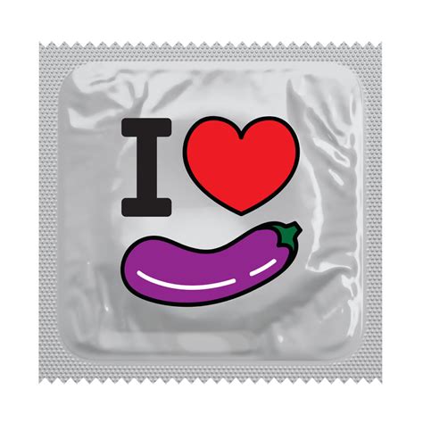 I Heart Eggplant Humorous Condoms Bag Of 50 Custom Condoms®