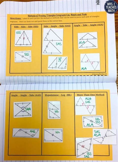 Congruent Triangles INB Pages Teaching Geometry Math Geometry Math