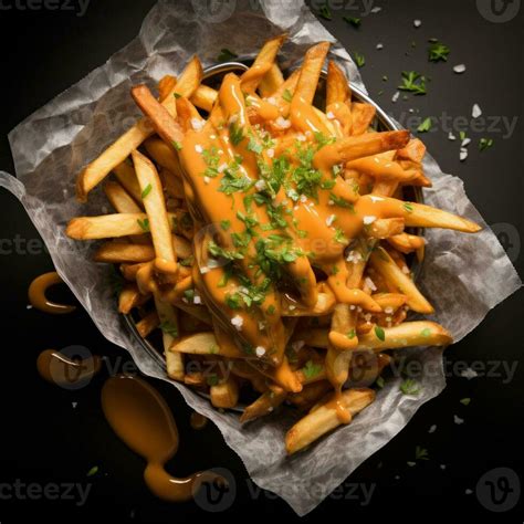 Belgian Fries with Sauce Andalouse and frikandel. Generative Ai. 27176016 Stock Photo at Vecteezy