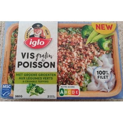 Avis et décryptage de Vis Gratin De Poisson Aux Légumes Verts Crumble