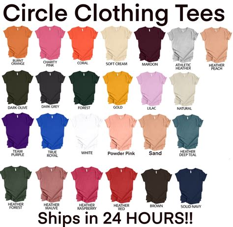 Circle Clothing Blank Solid Colors UNISEX Shirts for Crafting, Vinyl ...