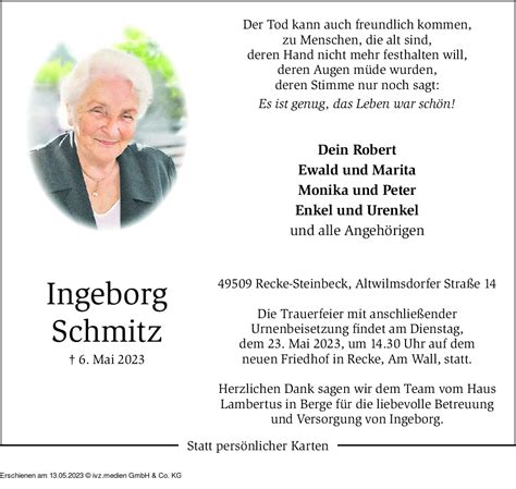 IVZ Trauer Ingeborg Schmitz