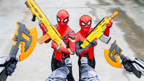 TEAM SPIDER MAN NERF WAR IN REAL LIFE Rescue Beautiful SPIDER GIRL