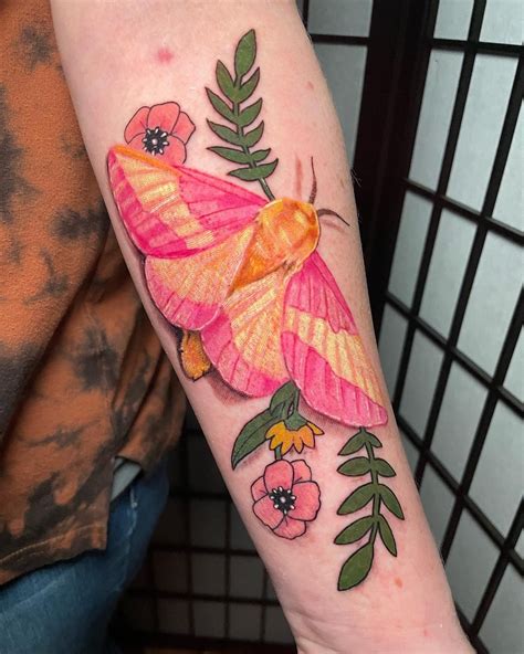 Update 60 Rosy Maple Moth Tattoo Super Hot Incdgdbentre