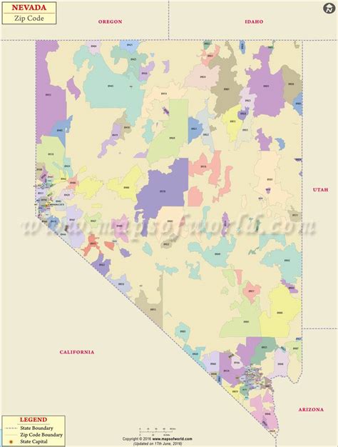 Nevada Zip Codes Map List Counties And Cities