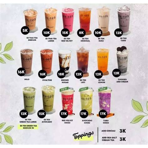 Desain Daftar Menu Minuman Kekinian Koleksi Gambar