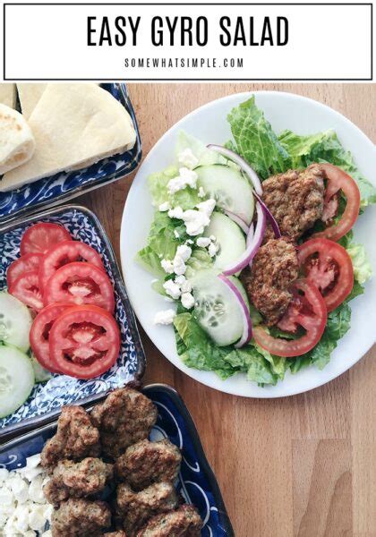 Gyro Salad with Tzatziki Dressing Recipe | Somewhat Simple