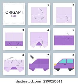 Car Origami Scheme Tutorial Moving Model Stock Vector (Royalty Free) 2390285611 | Shutterstock