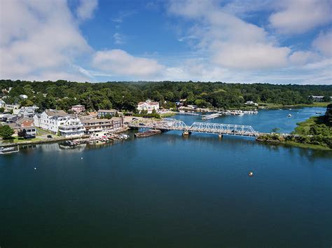 Saugatuck River Bridge Aerial Photograph By Stephanie Mcdowell Fine