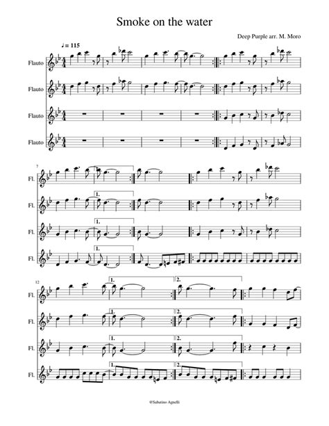 Smoke On The Water Sheet Music For Flute Download Free In Pdf Or Midi