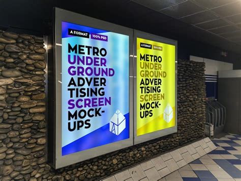 Premium Psd Metro Underground Advertising Billboard Mockup