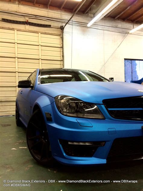 2013 Mercedes Benz C63 AMG Wrapped In Matte Blue Aluminum By DBX