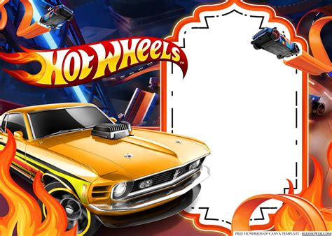 Hot Wheels Birthday FREE Template Planner Canva Invitations